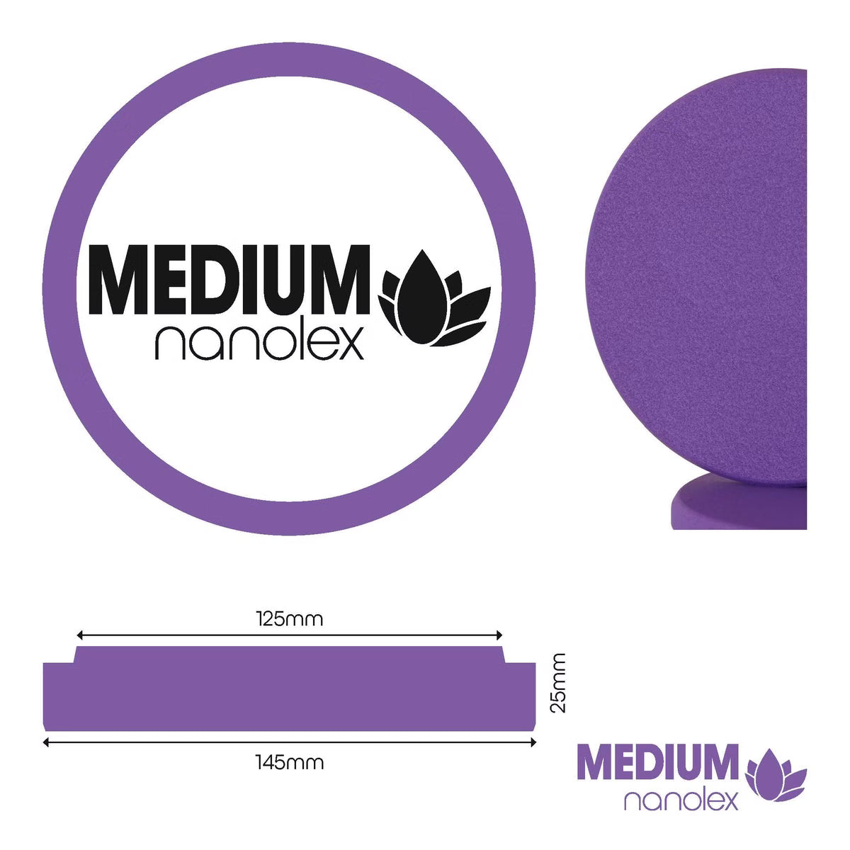 Polijstpad 145x25x125, Medium, Paars