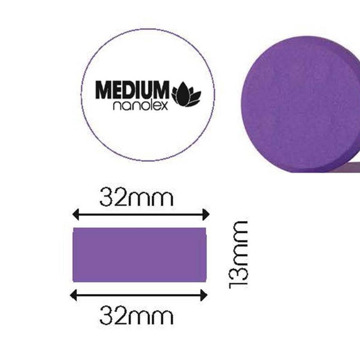 Nanolex Polijstpad 32x13x32, Medium, Paars (5 stuks)